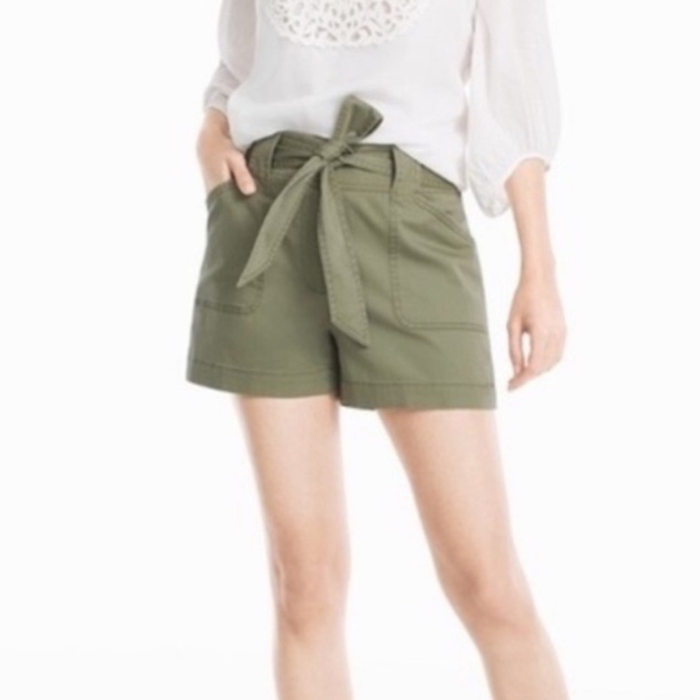 White House Black Market High-Rise Green Shorts 0